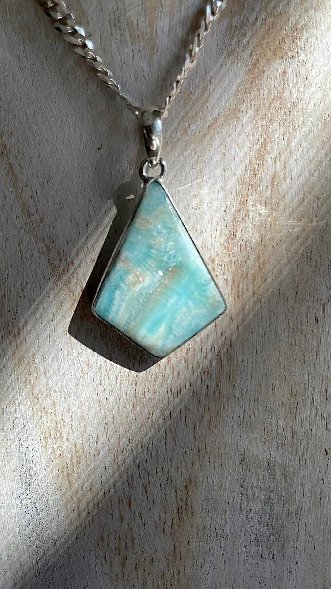 Blue Aragonite Pendant A